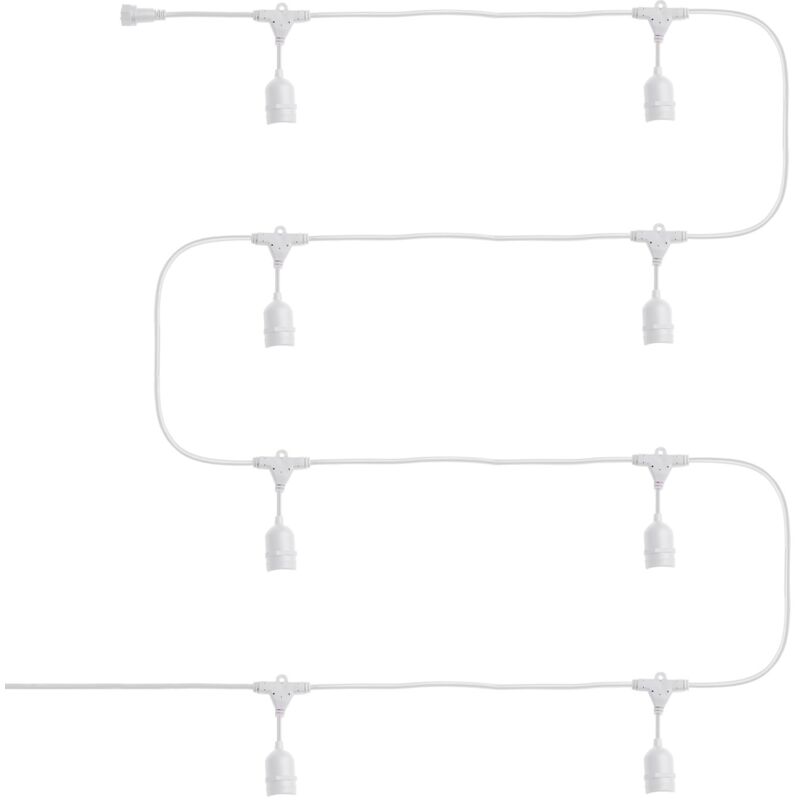 Guirlande Extérieure avec 8 Douilles E27 5.5m Blanche IP65 Blanc