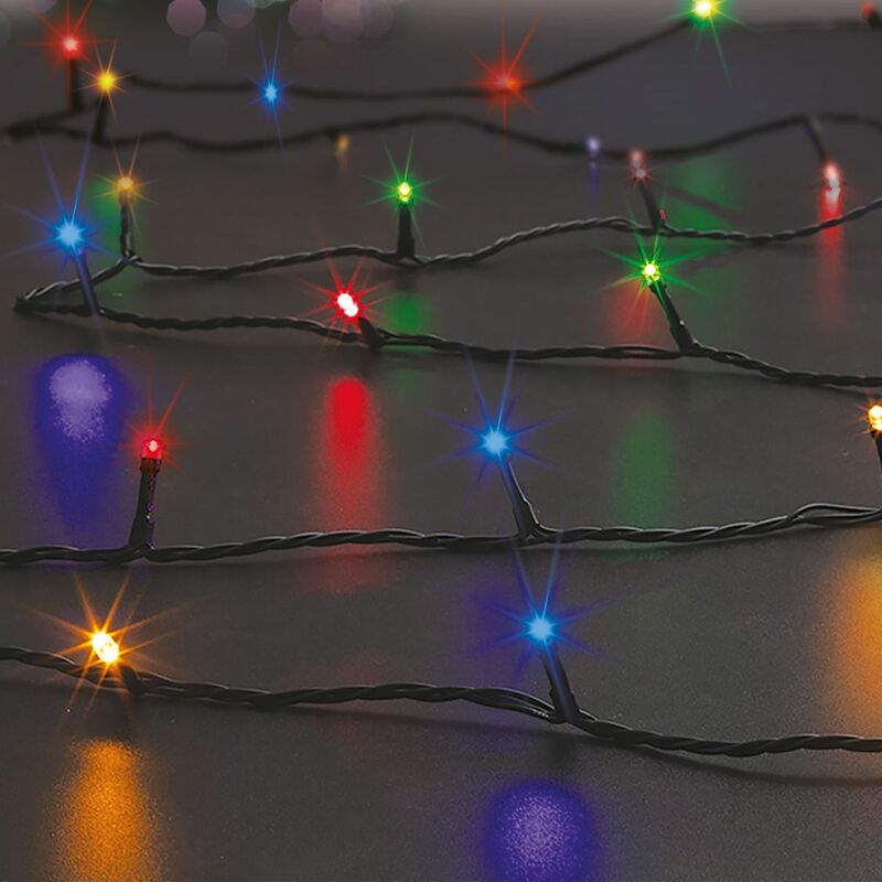 Fééric Lights And Christmas - Guirlande lumineuse solaire 100 led Multicolore 10 Mètres et 8 jeux de lumière - Feeric Christmas - Multicolore