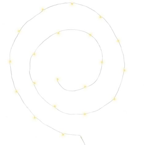 Guirlandes Anya 20 microLED à pile argent blanc chaud L190cm - Atmosphera créateur d'intérieur