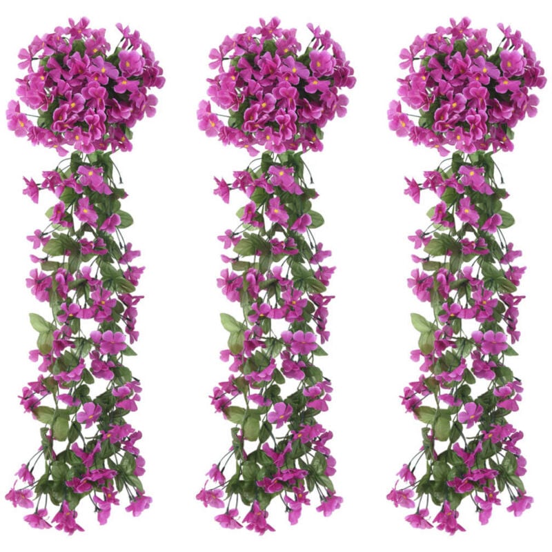 Guirlandes de fleurs artificielles 3 pcs violet clair 85 cm