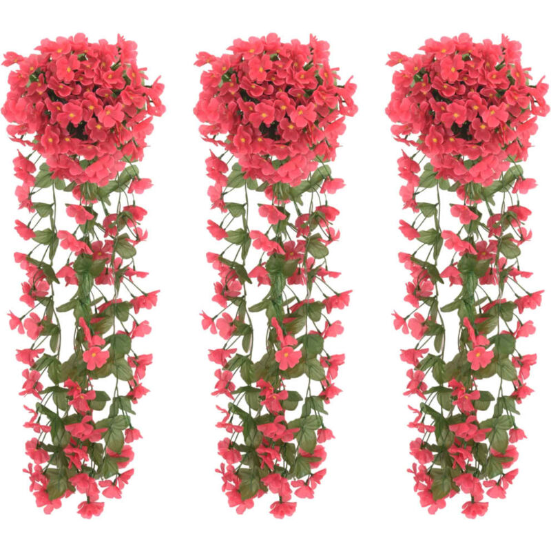 Guirlandes de fleurs artificielles 3 pcs rose 85 cm - Vidaxl