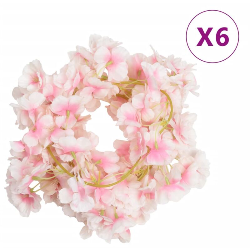 Vidaxl - Guirlandes de fleurs artificielles 6 pcs rose clair 180 cm