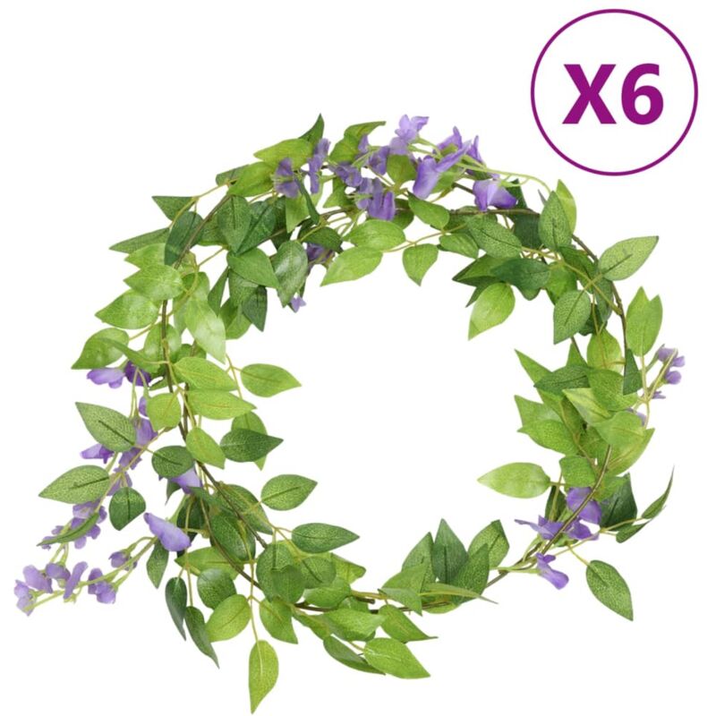 Vidaxl - Guirlandes de fleurs artificielles 6 pcs violet 200 cm