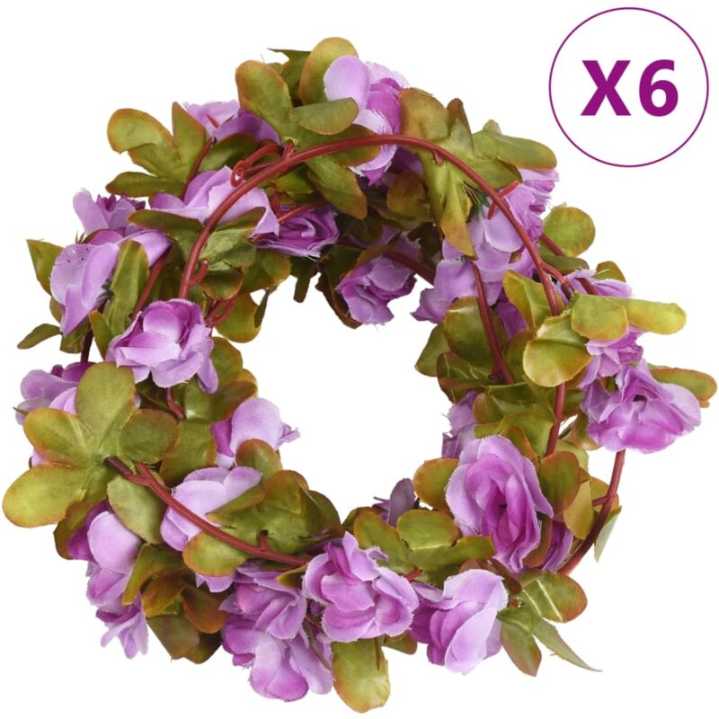 Vidaxl - Guirlandes de fleurs artificielles 6 pcs violet clair 250 cm
