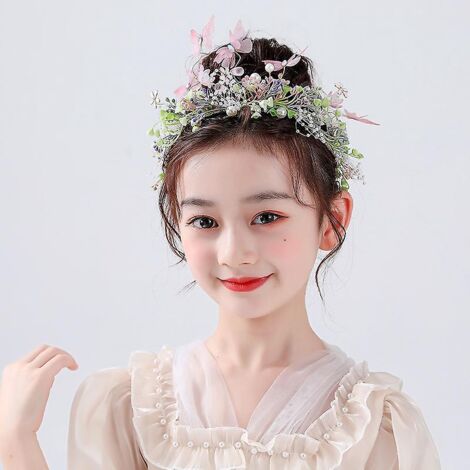 guirlandes De Papillons Bandeau Pour Cheveux Avec Fleurs, Pour Mariage, Anniversaire, Photographie
