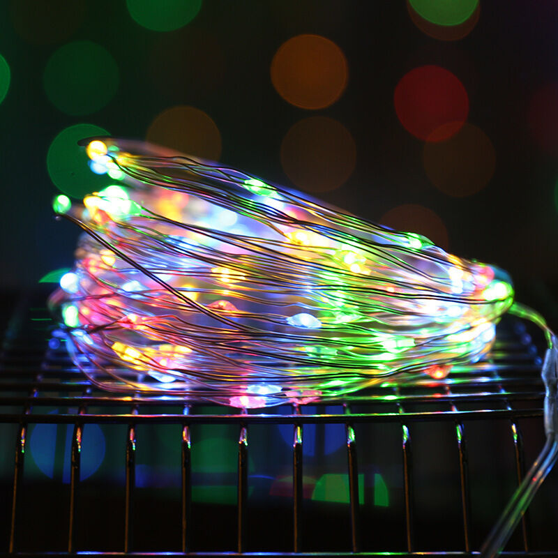 Guirlandes LED Miniatures à Piles - 2M, 20 LEDs colore,Boîtier à 3 piles clignotant, Étanche - Décoration Magique pour Intérieur/Extérieur (Jardin,