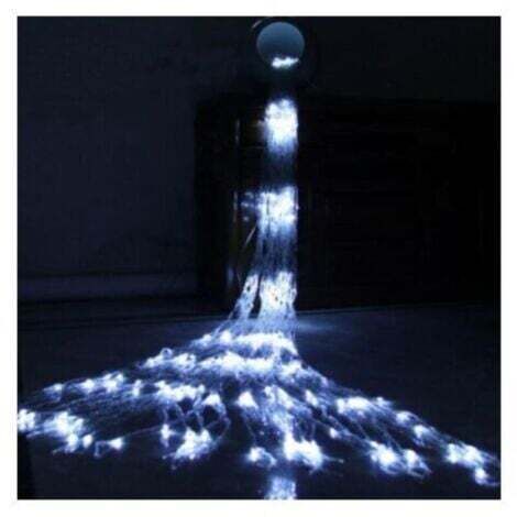 Guirlandes lumineuses Cascade LED Débit D'eau Effet De Neige Rideau Fée Suspendue Scintillant Débit D'eau Lumière pour Lampe Décor (3 × 2m,240leds,Blanc Froid)