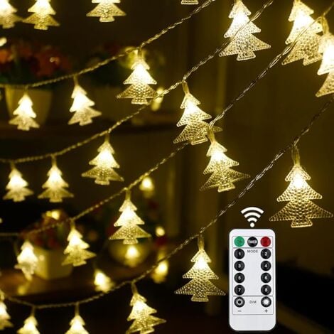 Qhome Mini sapin de Noël de table avec 20 LED Guirlande lumineuse