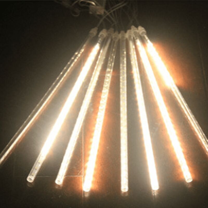Guirlandes lumineuses de pluie de météores, 8 tubes lumineux de Noël, glaçons, guirlandes lumineuses d'extérieur pour sapins de Noël, décorations de