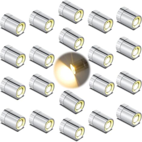 Guirlandes lumineuses électroniques LED multicolores - Cylindres rotatifs électroplaqués, blanc chaud, éclairage continu-Lot de 20