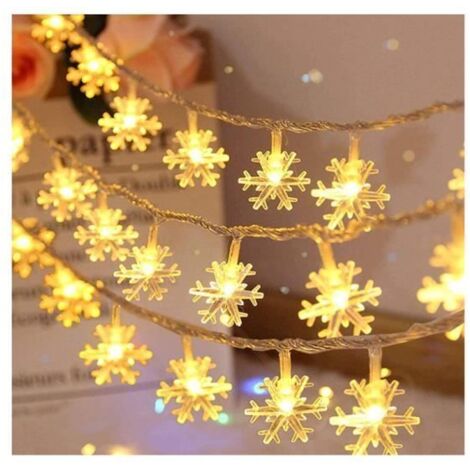 Guirlandes lumineuses - Flocon de neige - 6 mètres - 40 LED - Blanc chaud