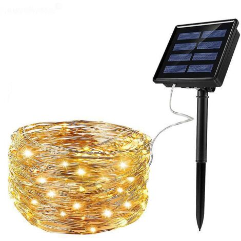 Guirlandes Lumineuses Solaires (12 M), Guirlandes Lumineuses  Fil De Cuivre  Led, Guirlandes Lumineuses, Lumires Dcoratives Solaires Tanches Intr