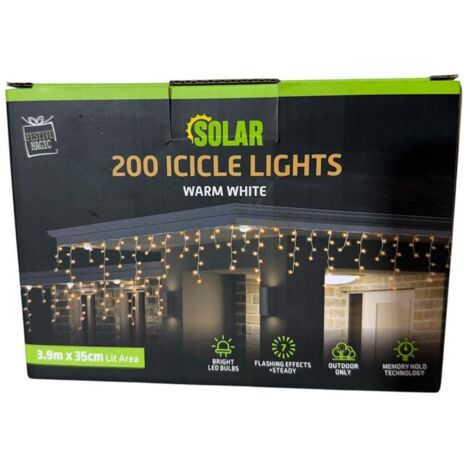 Guirlandes lumineuses solaires stalactites 200 W