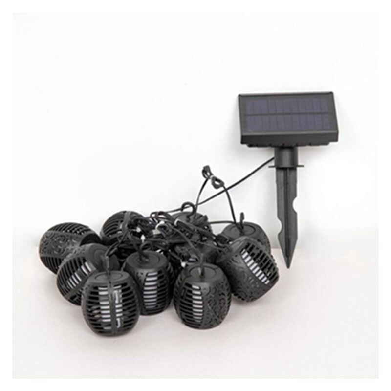 Guirlandes solaires d'extérieur, éclairage de flamme led, lumières de jardin, jardin, fête, décoration d'halloween, lumières solaires imperméables
