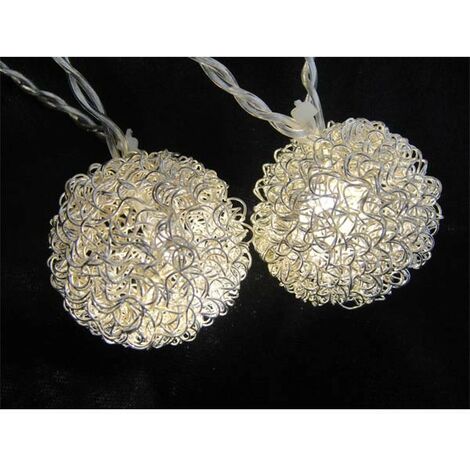 Guirnalda 10 bolas led plata