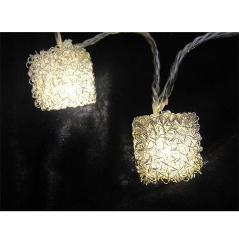 Guirnalda 10 cubos led plata