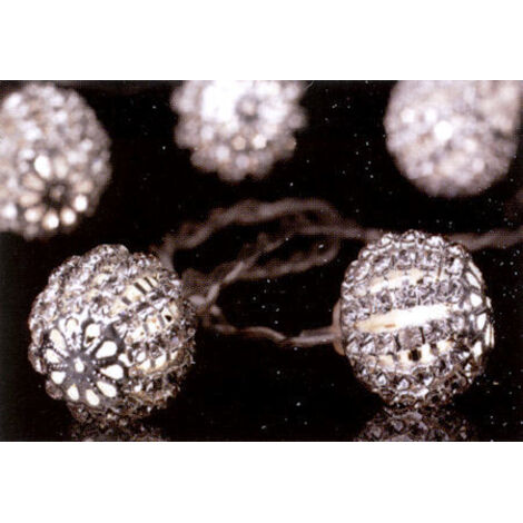 Guirnalda 8 bolas led plata
