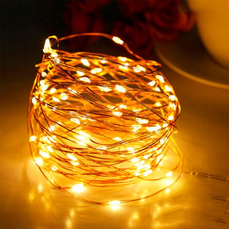HOMEPLUSS Guirnalda alambre LED 1,9M 2xAA Luz cálida