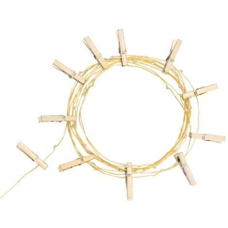 LEDKIA Guirnalda Alambre LED con Pinzas Doradas 3.5m Dorado