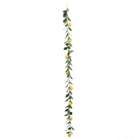 Guirnalda artificial de limones y hojas, decoración de pared, 195 cm