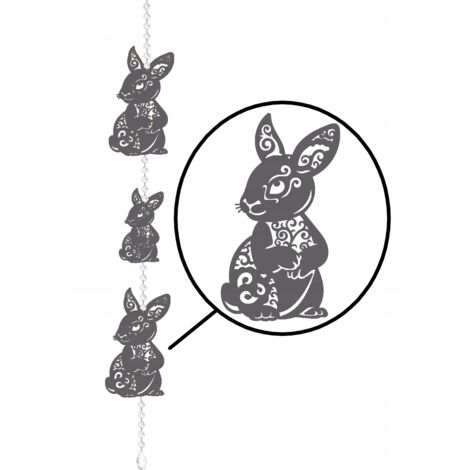 Guirnalda colgante de conejito de Pascua, elegante cadena de 110 cm.