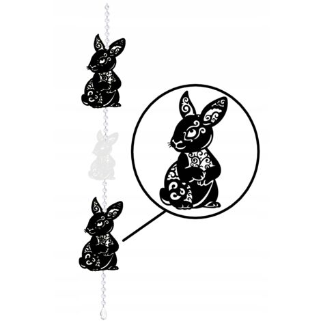 Guirnalda colgante de conejito de Pascua, elegante cadena de 110 cm.