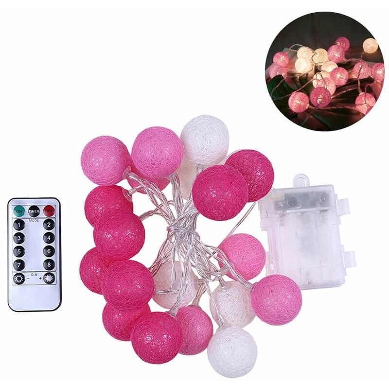 

Guirnalda de bolas de algodon LED de luz de cadena de vacaciones