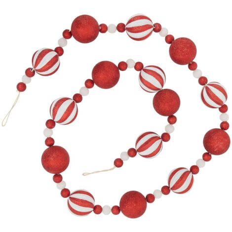 Guirnalda de bolas de poliestireno l.1,85 m rojo y blanco - Feeric lights & christmas