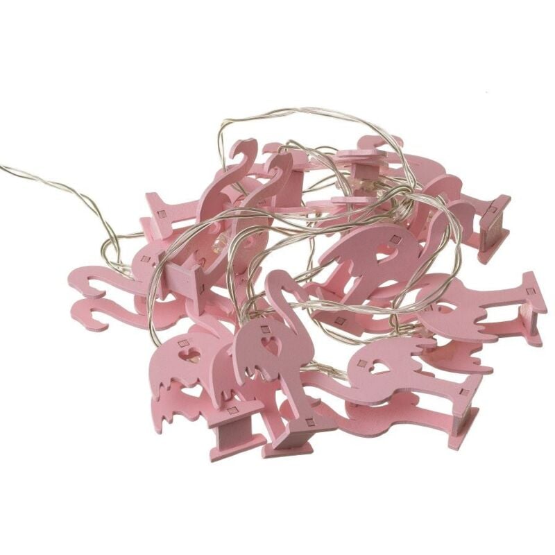 

Guirnalda de flamencos de álamo con 10 luces led exótica rosa de 175 cm