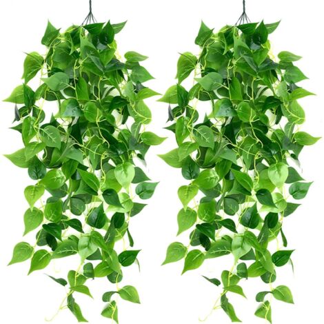 Guirnalda de hiedra artificial de 2 piezas, 100 cm, ideal para bodas, jardines, cestas colgantes, pasillos y decoración de pared.
