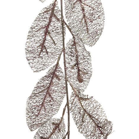 Guirnalda de hojas rosa rubor Alt. 190 cm