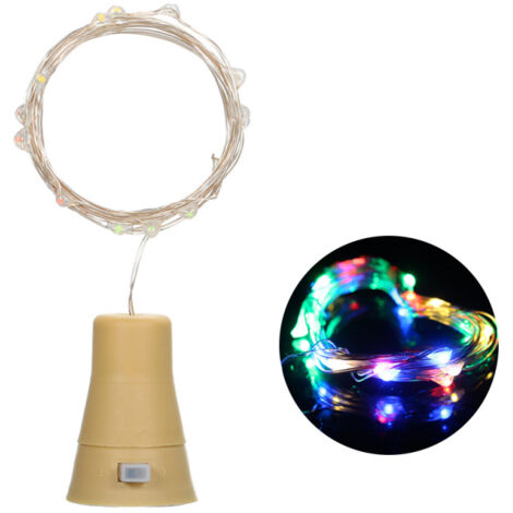 Guirnalda de luces con forma de botella de vino, con tapón, cable de cobre, resistente al agua (IP65), para decoración de exteriores, terraza o jardín.