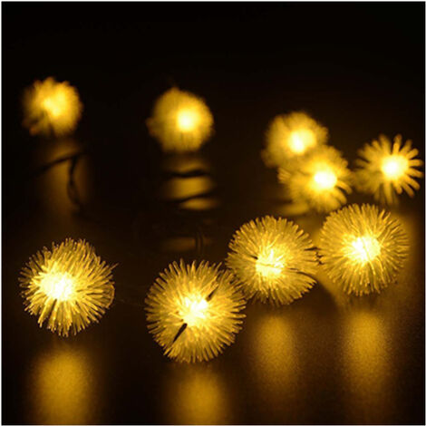 Guirnalda de luces con USB LED bolas de algodón - Baby night light 2h - - 3 intensidades - 10 bolas 1,5m