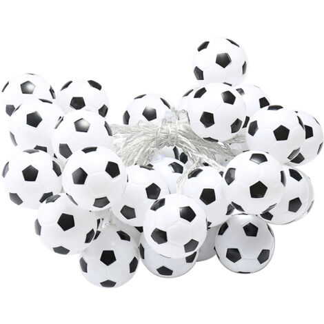 Guirnalda de luces de 4,88 m (16 pies) con 20 LED en forma de balón de fútbol, decorativa y colgante, ideal para la Copa del Mundo, Pascua y Carnaval.