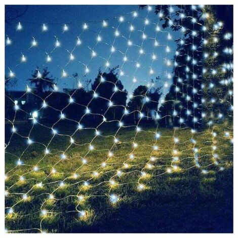 Guirnalda de luces LED de red, 672 luces LED de red, 6 m x 4 m, 8 modos, impermeable, regulable, para dormitorio, Navidad, bodas, fiestas, hogar y jardín, color blanco