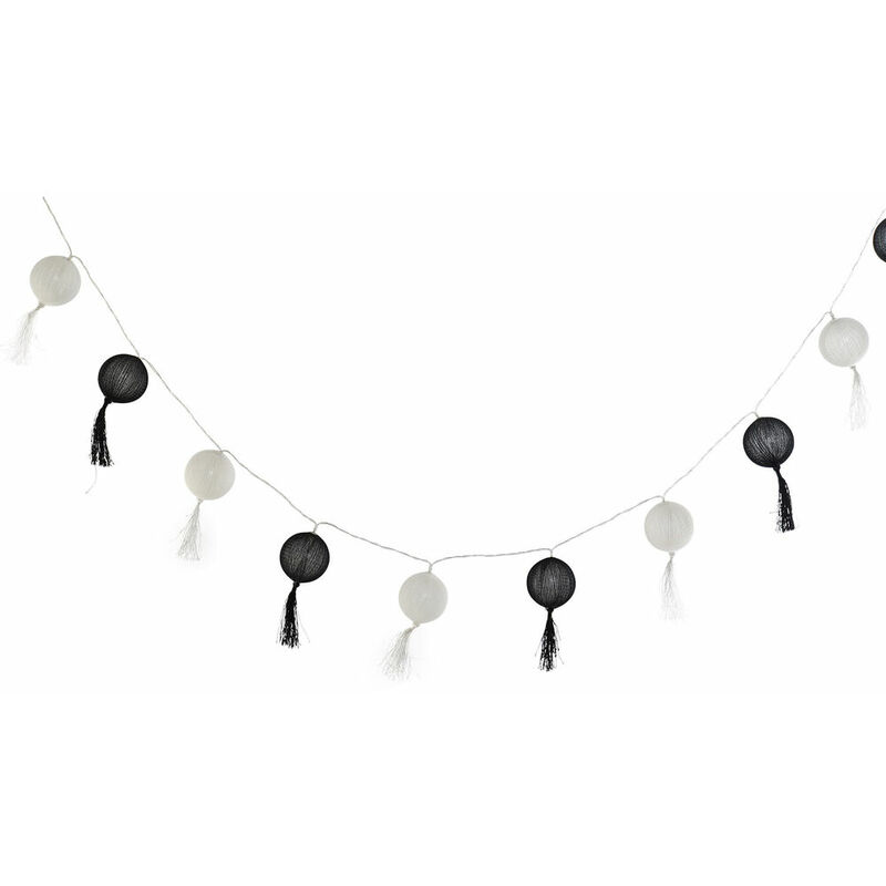 

BHD - Guirnalda de Luces LED DKD Home Decor Blanco Negro Boho (6 x 6 x 150 cm)