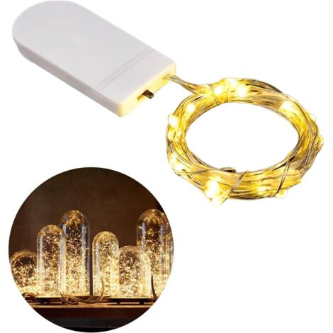 Guirnalda de luces LED pequeñas a pilas, 1 m, ideal para fiestas navideñas, bodas y celebraciones.