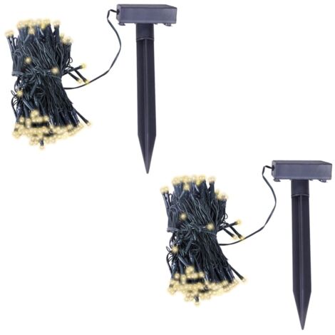 Guirnalda de luces LED solares 2 uds blanco cálido vidaXL