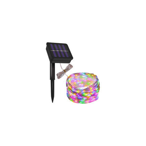 Guirnalda de luces LED solares para Navidad, farolillo navideño para balcón y jardín, 10 m, 100 luces