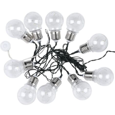 Guirnalda de luces LED solares V-TAC de 5 m con 10 casquillos E27 para bombillas IP44