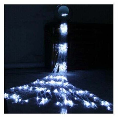 Guirnalda de luces LED ZVD con efecto cascada y efecto nieve, ideal para colgar en la decoración de lámparas (3 × 2 m, 240 LED, blanco frío)