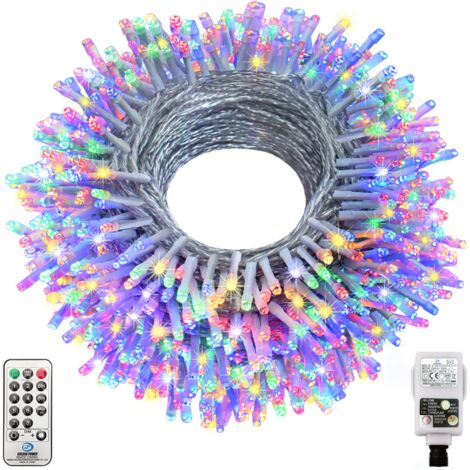 Guirnalda de luces navideñas, 20 m, 200 luces LED de hadas, 8 modos de iluminación, IP44 a prueba de agua para interior, exterior, ventana, Navidad, boda, cumpleaños, hogar, dormitorio, jardín, patio