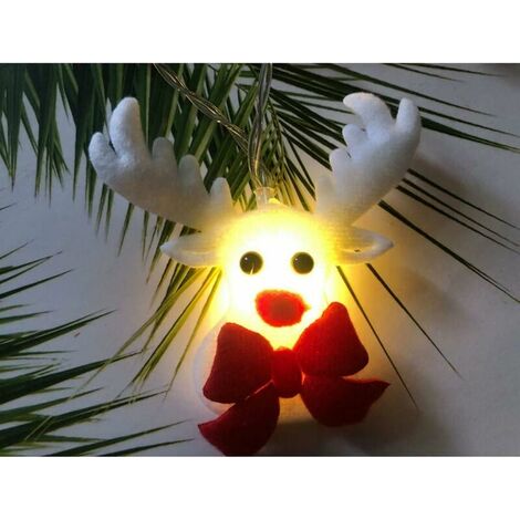 Guirnalda de luces navideñas con forma de ciervo, decoración navideña de 20 LED de 10 pies con 2 modos de iluminación para el hogar, jardín, dormitorio y decoración interior y exterior