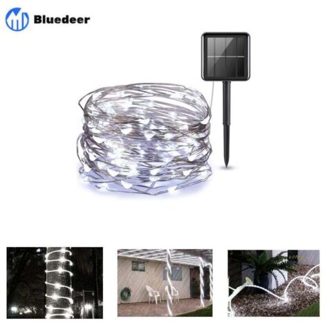 Guirnalda de luces solares LED para exteriores, 22 m, IP65, impermeable, decorativa, para jardín, patio, tienda de campaña y boda. Bluedeer