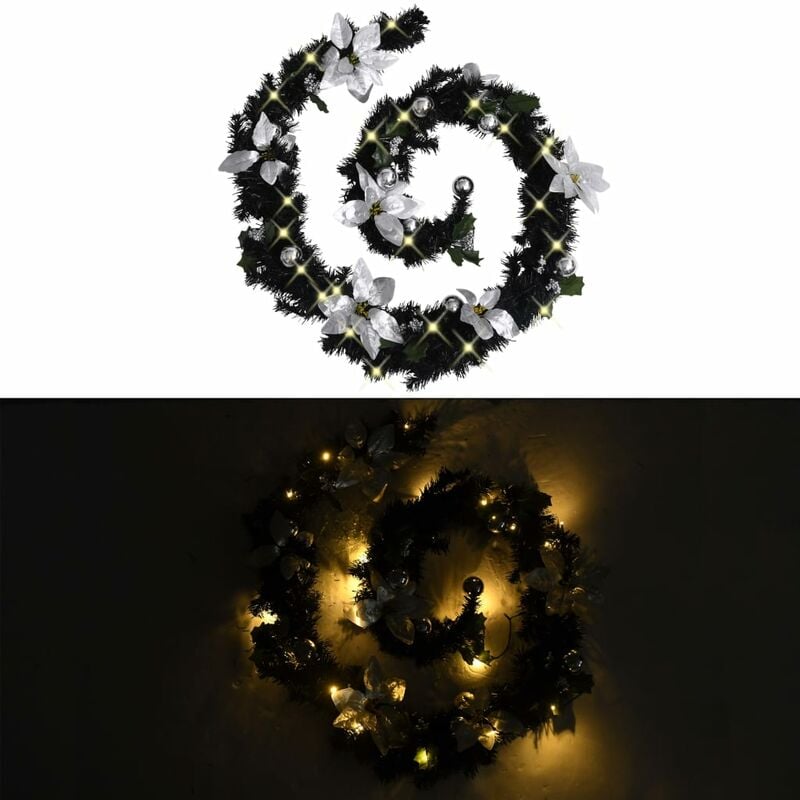 

Guirnalda de Navidad con luces LED PVC negro 2,7 m