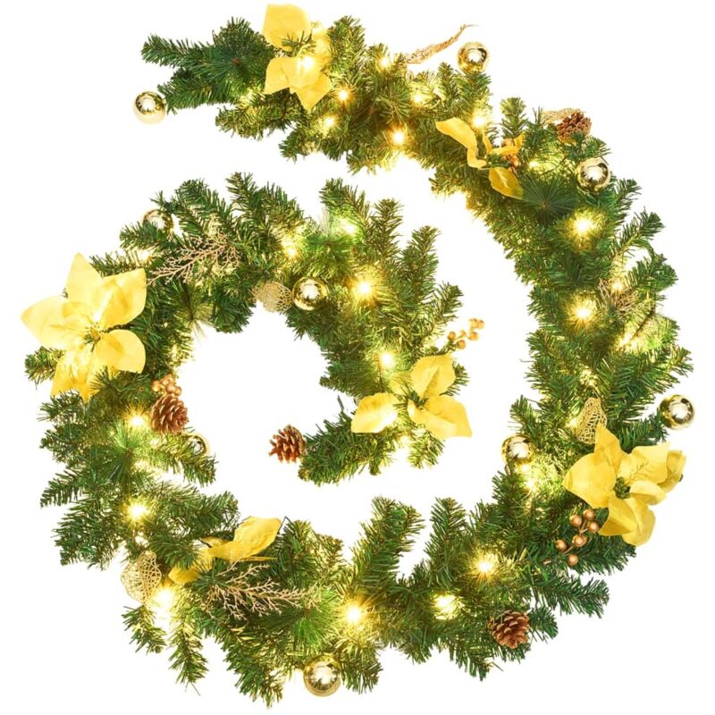 

vidaXL Guirnalda de Navidad con luces LED PVC verde 2,7 m - Verde