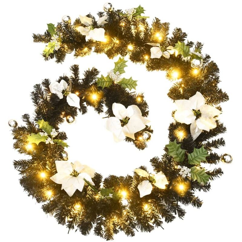 

Guirnalda de Navidad con luces LED PVC negro 2,7 m - Negro - Vidaxl