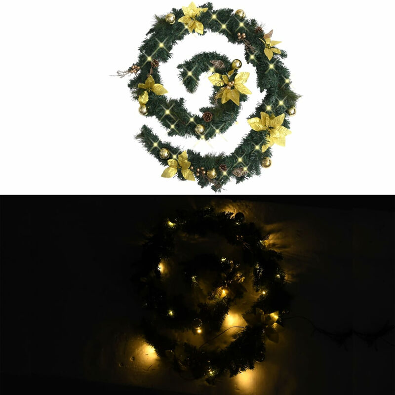 

Guirnalda de Navidad con luces LED PVC verde 2,7 m