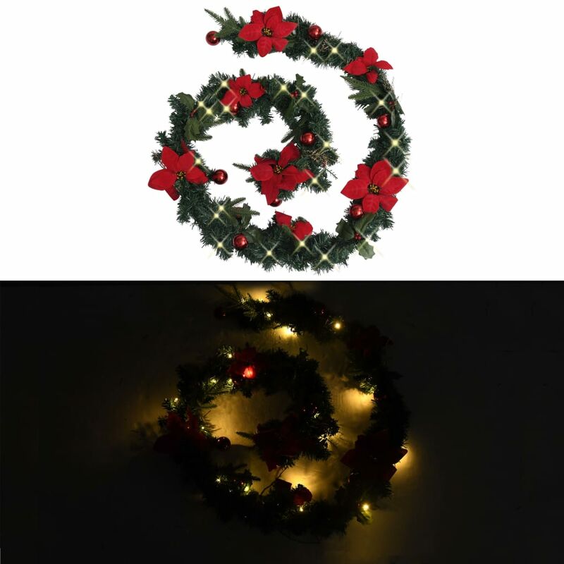 

Guirnalda de Navidad con luces LED PVC verde 2,7 m