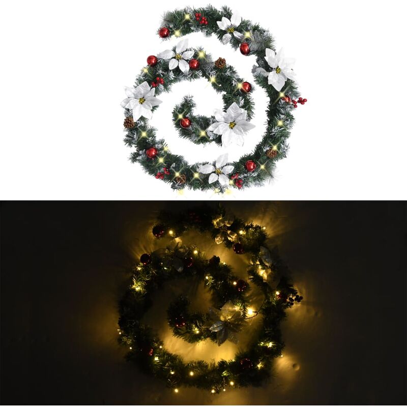 

Guirnalda de Navidad con luces LED PVC verde 2,7 m